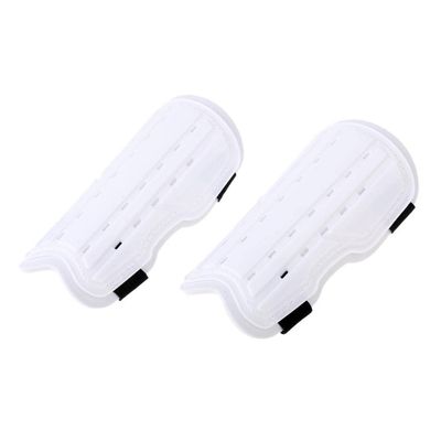 Leefasy 1 Pair Soccer Shin Guard Pads with Adjustable Loop Straps Gear White