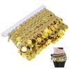 Belly Dance Tassel Belt Gold, Belly Chain Round Belly Dance Tassel Belt Round Hip Scarf National Clothes Supplies Accessories 10 Yards (Gold) view 3