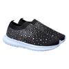 Levemolo Summer Women's Lightweight Shoes Hard-Wearing Sports Shoes Rhinestones and Netting Black view 1