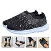 Levemolo Summer Women's Lightweight Shoes Hard-Wearing Sports Shoes Rhinestones and Netting Black view 2