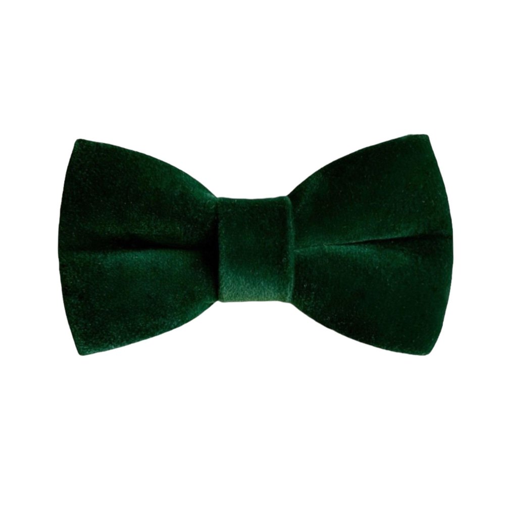 Bow Ties for Men Velvet Emerald Wedding Handmade Velvet Bow Ties for Boys Bowties Men (SMALL (9 months- 5 years))