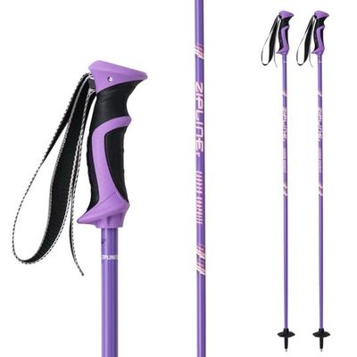 Zipline Lollipop 14.0 Graphite Carbon Composite Ski Poles  Lightweight Ergonomic Grip, Vibration Dampening, Groomers and Freestyle. Choice of Skiers (Lavender, 50" in./127 cm)