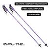 Zipline Lollipop 14.0 Graphite Carbon Composite Ski Poles  Lightweight Ergonomic Grip, Vibration Dampening, Groomers and Freestyle. Choice of Skiers (Lavender, 50" in./127 cm) view 3