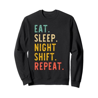 Eat Sleep Night Shift Repeat RN Nurse Vintage Sweatshirt