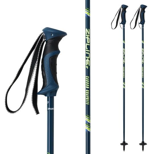 Zipline Lollipop 14.0 Graphite Carbon Composite Ski Poles  Lightweight Ergonomic Grip, Vibration Dampening, Groomers and Freestyle. Choice of Skiers (Avalon Teal, 52" in./132 cm)