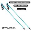 Zipline Lollipop 14.0 Graphite Carbon Composite Ski Poles  Lightweight Ergonomic Grip, Vibration Dampening, Groomers and Freestyle. Choice of Skiers (Radiant Blue, 44" in./112 cm) view 3