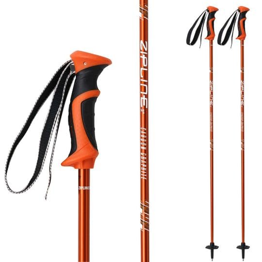 Zipline Lollipop 14.0 Graphite Carbon Composite Ski Poles  Lightweight Ergonomic Grip, Vibration Dampening, Groomers and Freestyle. Choice of Skiers (Autumn Orange, 40" in./102 cm)