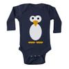 Cute Penguin Cartoon Long Sleeve Custom Made Cotton Infant Bodysuit Baby Romper view 1