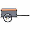 Bopdu Bike Cargo Trailer Gray and Orange 143.3 lb, Steel Folding Frame Quick Release 53.5" Wheels Bicycle Cargo Trailer view 2