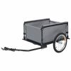 Bopdu Bike Cargo Trailer Gray and Orange 143.3 lb, Steel Folding Frame Quick Release 53.5" Wheels Bicycle Cargo Trailer view 4
