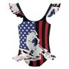 Dirt Bike Motocross Supercross USA Flag Girls One Piece Swimsuit Cute Ruffle Bathing Suits Adjustable Summer Swimwear 7-9Y120cm