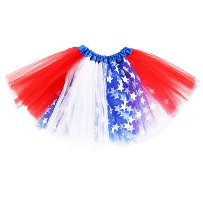 4th of July Girls Tutu Skirt Red Blue and White USA Patriotic Costume Independence Day American US Flag Tutu,Ballet Tulle Tutu Skirt Layered Rainbow Tutu Skirts