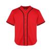 Youth Baseball Jersey Kids Button Down Short Sleeve Solid Color T-Shirt for School, PE, League Team Uniform (Red, M) view 1