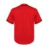 Youth Baseball Jersey Kids Button Down Short Sleeve Solid Color T-Shirt for School, PE, League Team Uniform (Red, M) view 2