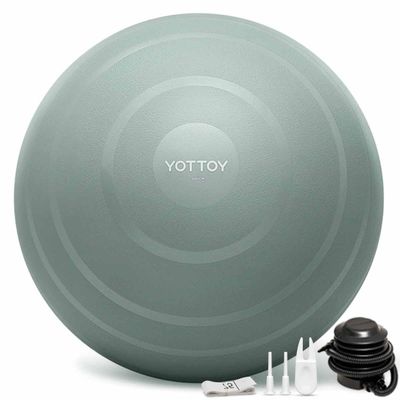 YOTTOY Anti-Burst Exercise Ball for Working Out, Yoga Ball for Pregnancy,Extra Thick Workout Ball for Physical Therapy,Fitness with Pump (Green)