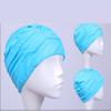 Fabric Swimming Cap for Women Pleated Swimming Hat Swim Turban for Long Hair Chemo Cap Turban Cancer Headwear for Hair Loss Soft Stretch Swimming Pool Hat Skull Cap Sleep Cap Bathing Shower Cap view 3
