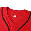 Youth Baseball Jersey Kids Button Down Short Sleeve Solid Color T-Shirt for School, PE, League Team Uniform (Red, XL) view 3