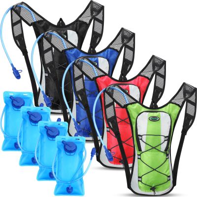 Chunful Hydration Backpack with 2L Water Bladder, Lightweight Hydration Pack Outdoor Water Backpack for Men Women Running Cycling Biking Climbing(Neutral Style,4 Pack)