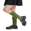 Auranso Slouch Socks Women Cotton Scrunch Knee High Long Knit Boot Socks Army Green view 2