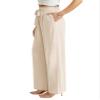 Feiersi Women Casual Wide Leg Pants High Waisted Business Work Casual Pants Loose Flowy Beach Palazzo Pants(Beige,Medium) view 3