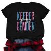 Keeper of The Gender Shirt Women Pregnancy Announcement T Shirt Gender Short Sleeve Tee Tops view 1