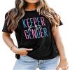 Keeper of The Gender Shirt Women Pregnancy Announcement T Shirt Gender Short Sleeve Tee Tops view 2