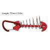 Yuecoom 5pcs Tent Stakes Pegs with Carabiner Clips, Large Deck Boards Camping Tent Fixing Stakes Adjustable Wind Rope Anchor for Gallery Road or Timber Deck(Red) view 2
