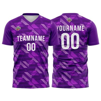 Customize Your Team Soccer Jersey Uniforms with Name and Number Soccer Jersey (F-Purple-White)