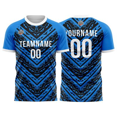 Customize Your Team Soccer Jersey Uniforms with Name and Number Soccer Jersey (H-Black-Blue)