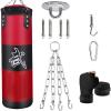 ZERUIDM Hanging Punching Bag for Adults Unfilled, Heavy Boxing Bags Kickboxing Bag, Youth Boxing Set with Hand Wraps, Punching Bag Hangers, for MMA Muay Thai Karate Taekwondo Training view 1