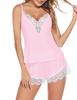 Avidlove Pajama Set for Women Sexy Pajamas Cami Pajamas Set Lace Sleepwear Soft Nightwear Shorts Set Summer Pj Sets with Shorts (Pink,S) view 1