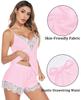 Avidlove Pajama Set for Women Sexy Pajamas Cami Pajamas Set Lace Sleepwear Soft Nightwear Shorts Set Summer Pj Sets with Shorts (Pink,S) view 3