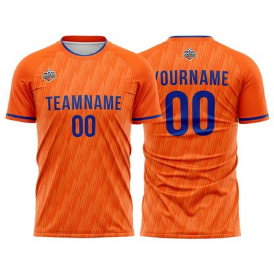 Customize Your Team Soccer Jersey Uniforms with Name and Number Soccer Jersey (B-Orange-White)