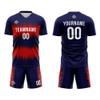 Customize Your Team Soccer Jersey Uniforms with Name and Number Soccer Jersey (A-Navy-Red) view 2