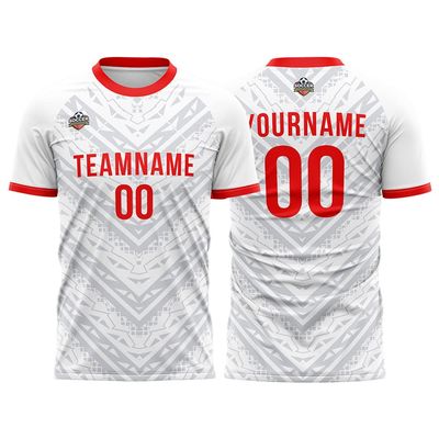 Customize Your Team Soccer Jersey Uniforms with Name and Number Soccer Jersey (H-White-Red)