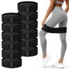 12 Pcs Fabric Resistance Bands for Working Out Booty Workout Stretch Exercise Bands Non Slip for Legs Squat Resistance Loop for Women Men Starter Butt Hip Thigh Fitness (Black,Heavy Resistance) view 1