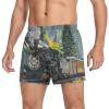 Aflyko Vehicle Novelty Boxer Shorts Steam Train Mountain Relaxed Fit Boxers Loose Summer Men's Underwear, M view 1