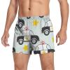 Aflyko Vehicle Novelty Boxer Shorts Police Car Cartoon Star Relaxed Fit Boxers Summer Men's Underwear, XXL view 1