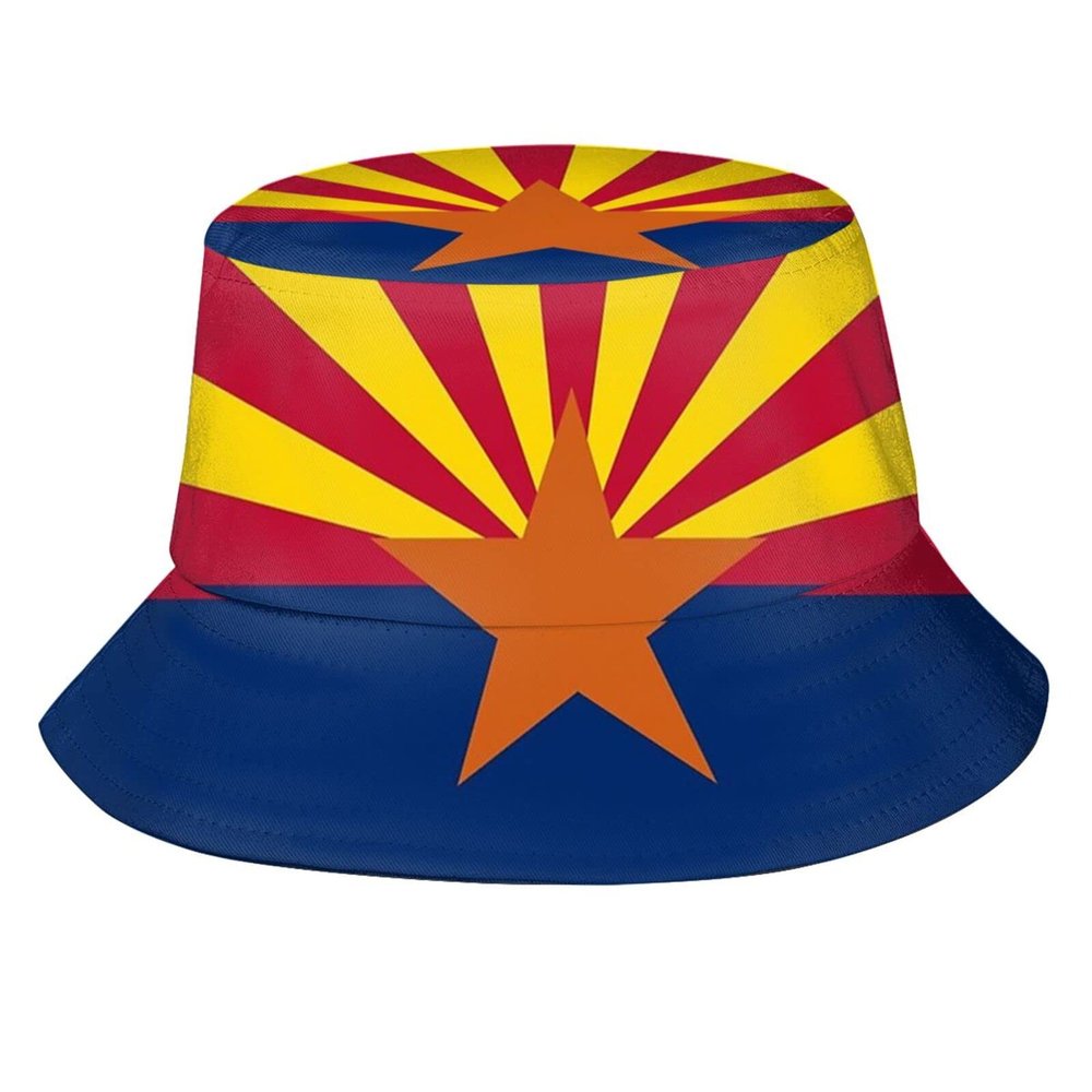 Arizona Flag Bucket Hats Fashion Sun Cap Packable Outdoor Arizonian Fisherman Hat for Women and Men
