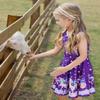 Quedoris Girls Twirly Printed Casual Party Dress Stars Unicorn Sleeveless M view 3
