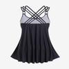 Rosegal Womens Plus Size Modest Skull Rose Print Rings Crisscross Boyshorts Tankini Swimsuit Set(Black_3/3X) view 3