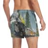 Aflyko Vehicle Novelty Boxer Shorts Steam Train Mountain Relaxed Fit Boxers Buttoned Fly Summer Men's Underwear, XL view 2