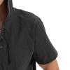 JEsilunmaMY Men's Cotton Linen Hippie Hooded Shirts Short Sleeve V Neck Lace Up Beach Shirt Solid Loose Yoga Henley Shirts (US Size XS Asia S,Black) view 3
