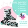 2PM SPORTS Cytia Pink Girls Adjustable Illuminating Inline Skates with Light up Wheels, Fun Flashing Beginner Roller Skates for Kids (Mint, Small - Little Kids (10C-12.5C US)) view 4