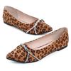 Hee grand Women's Rhinestone Pointed Toe Flats Elegant Crystal Dress Shoes for Wedding,Leopard Brown 7.5 view 1