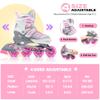 2PM SPORTS Cytia Pink Girls Adjustable Illuminating Inline Skates with Light up Wheels, Fun Flashing Beginner Roller Skates for Kids (Silver, Small - Little Kids (10C-12.5C US)) view 3