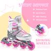 2PM SPORTS Cytia Pink Girls Adjustable Illuminating Inline Skates with Light up Wheels, Fun Flashing Beginner Roller Skates for Kids (Silver, Small - Little Kids (10C-12.5C US)) view 4