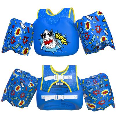 Dark Lightning Coast Guard Approved Toddler Swim Vest for Age 2/3/4/5/6/7 Years Old,Kids Life Jacket for 30-50 Pounds Children,Boys Toddler Pool Floaties Water Wings (Shark)