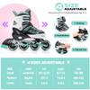 2PM SPORTS Cytia Pink Girls Adjustable Illuminating Inline Skates with Light up Wheels, Fun Flashing Beginner Roller Skates for Kids (Mint, Medium - Big Kid (13C-3 US)) view 3