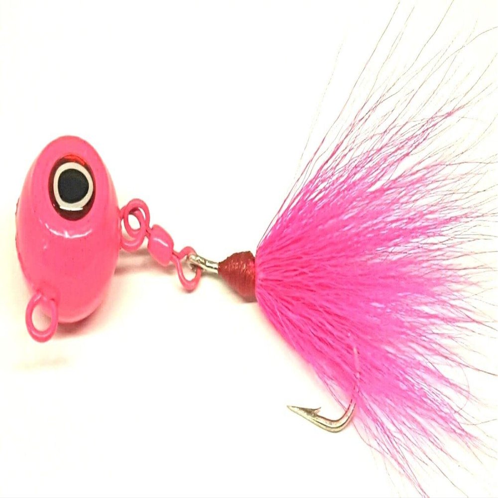 5 "Fluke" Ball Halibut Flounder Sinker Weight Lure 1/0 Rosco Swivel -PK w/Teaser 8 oz
